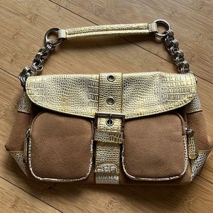 Y2K Gold Crocodile Handbag